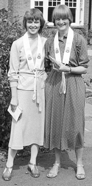 Vajrapushpa and Vajragita after ordination, early 1980s
